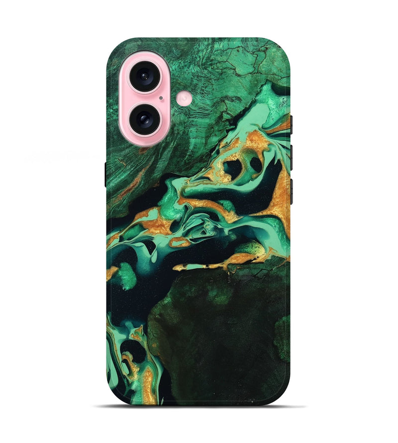 iPhone 17 Wood Live Edge Phone Case - Roland (Green, 799701)