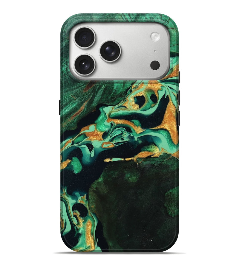 iPhone 17 Pro Max Wood Live Edge Phone Case - Roland (Green, 799701)