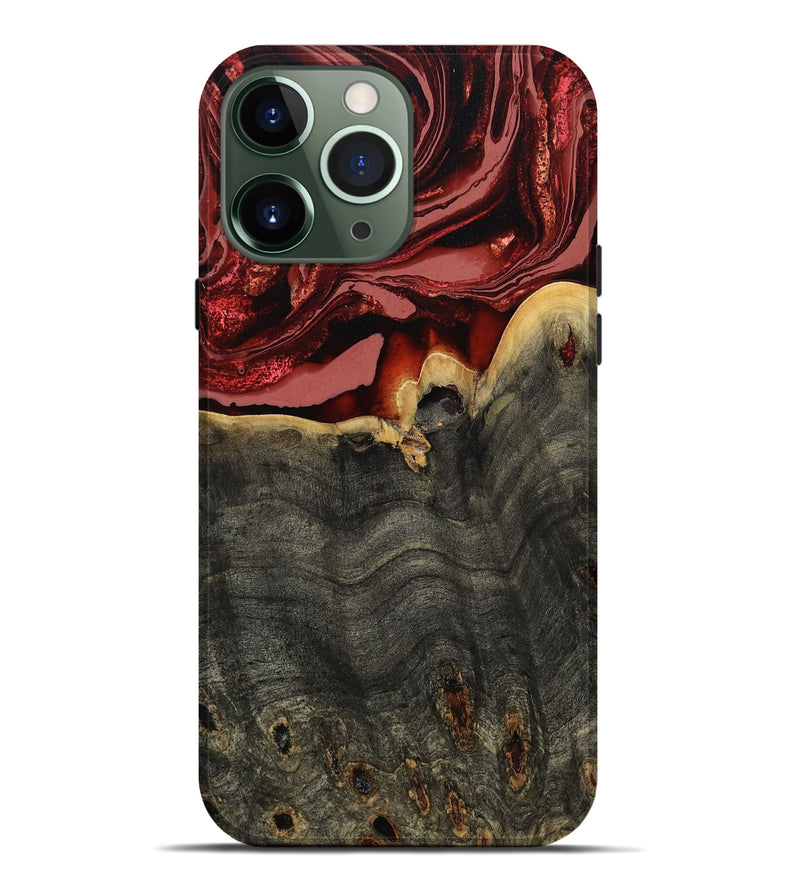 iPhone 13 Pro Max Wood Live Edge Phone Case - Darleen (Red, 799706)