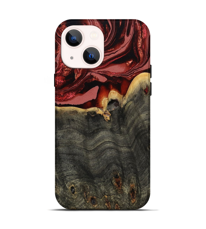 iPhone 14 Wood Live Edge Phone Case - Darleen (Red, 799706)