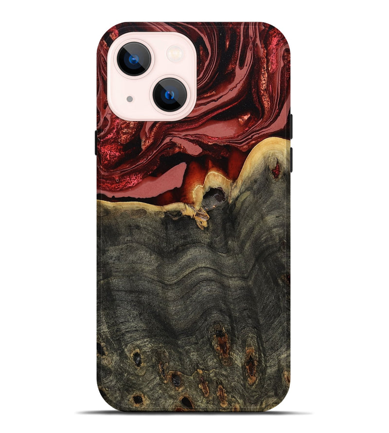 iPhone 14 Plus Wood Live Edge Phone Case - Darleen (Red, 799706)