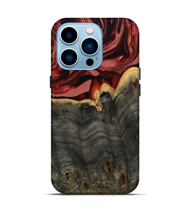 iPhone 14 Pro Wood Live Edge Phone Case - Darleen (Red, 799706)