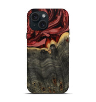 iPhone 15 Wood Live Edge Phone Case - Darleen (Red, 799706)