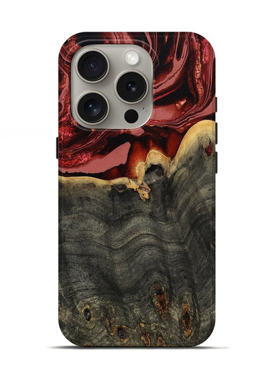iPhone 16 Pro Wood Live Edge Phone Case - Darleen (Red, 799706)