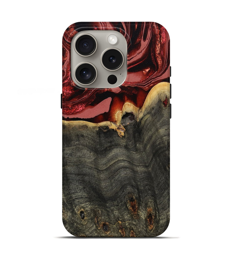 iPhone 16 Pro Wood Live Edge Phone Case - Darleen (Red, 799706)