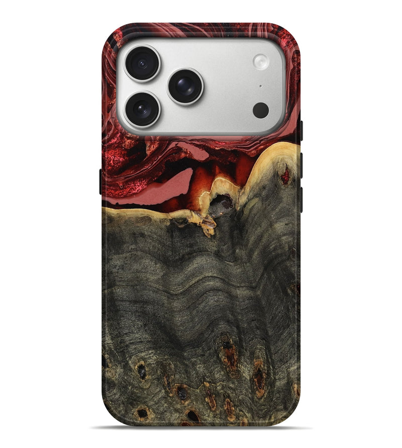iPhone 17 Pro Max Wood Live Edge Phone Case - Darleen (Red, 799706)