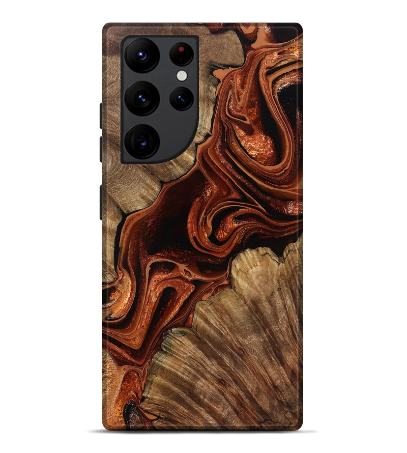 Galaxy S22 Ultra Wood Live Edge Phone Case - Melisa (Red, 799707)