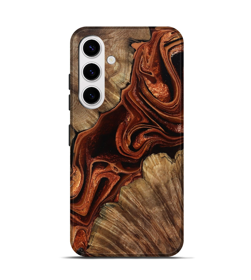Galaxy S25 Wood Live Edge Phone Case - Melisa (Red, 799707)