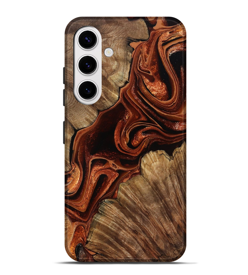 Galaxy S25 Plus Wood Live Edge Phone Case - Melisa (Red, 799707)