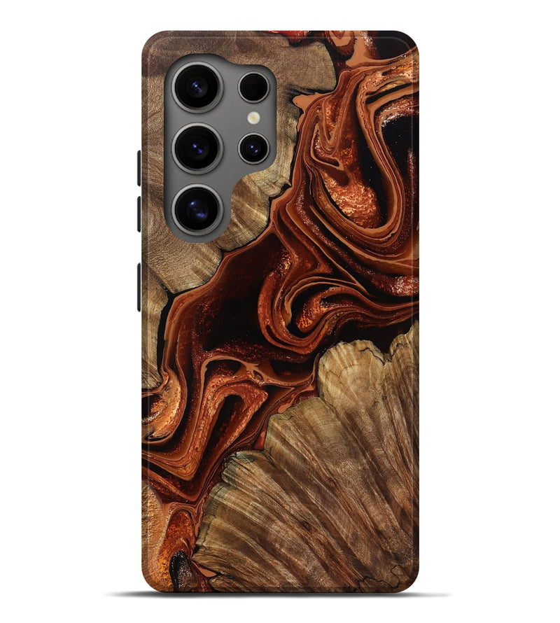 Galaxy S25 Ultra Wood Live Edge Phone Case - Melisa (Red, 799707)