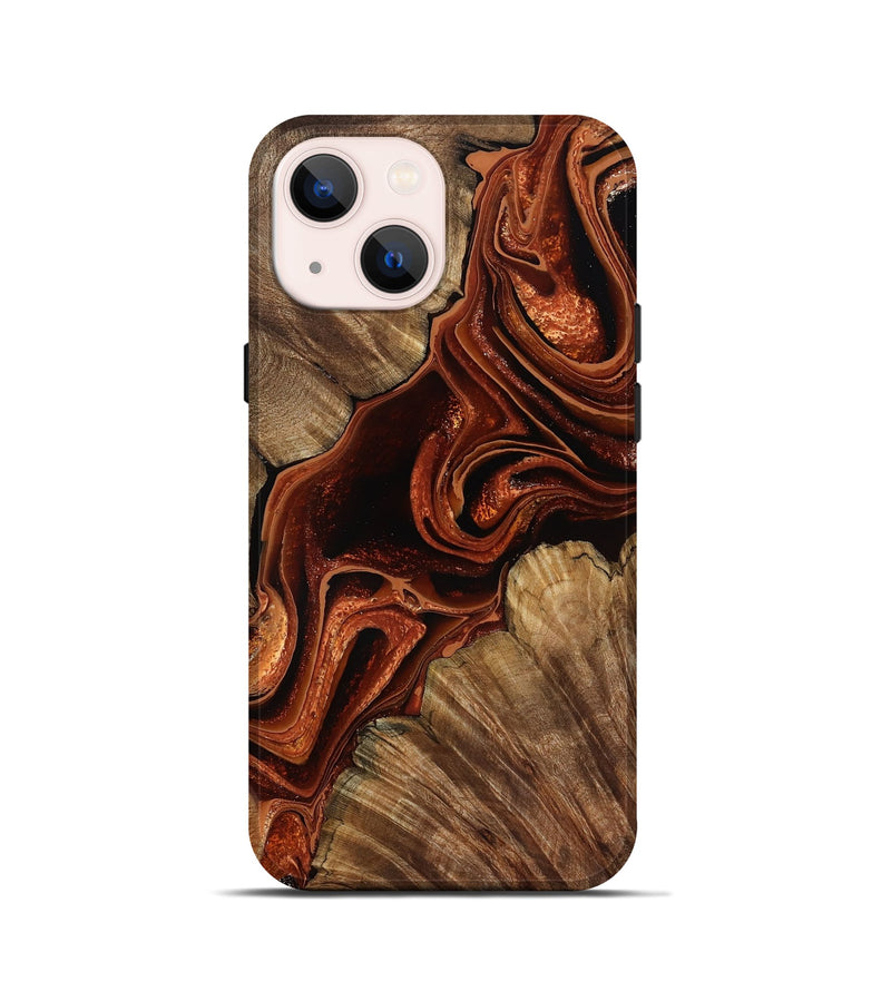 iPhone 13 mini Wood Live Edge Phone Case - Melisa (Red, 799707)