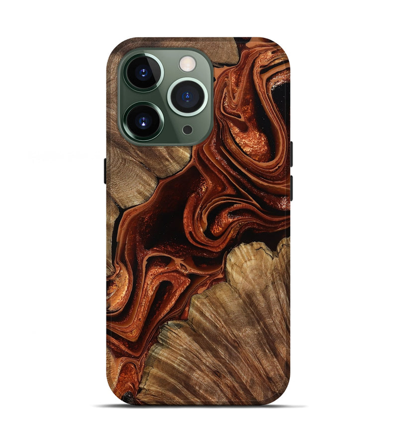 iPhone 13 Pro Wood Live Edge Phone Case - Melisa (Red, 799707)