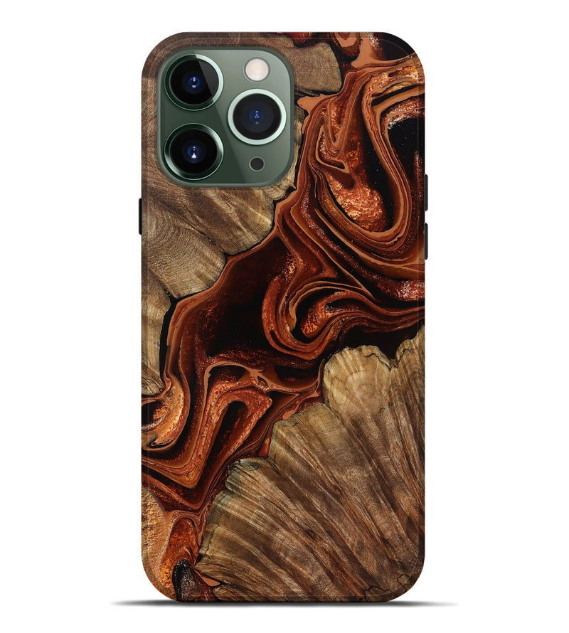 iPhone 13 Pro Max Wood Live Edge Phone Case - Melisa (Red, 799707)