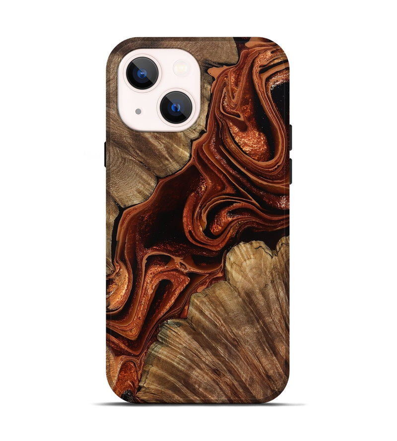 iPhone 14 Wood Live Edge Phone Case - Melisa (Red, 799707)