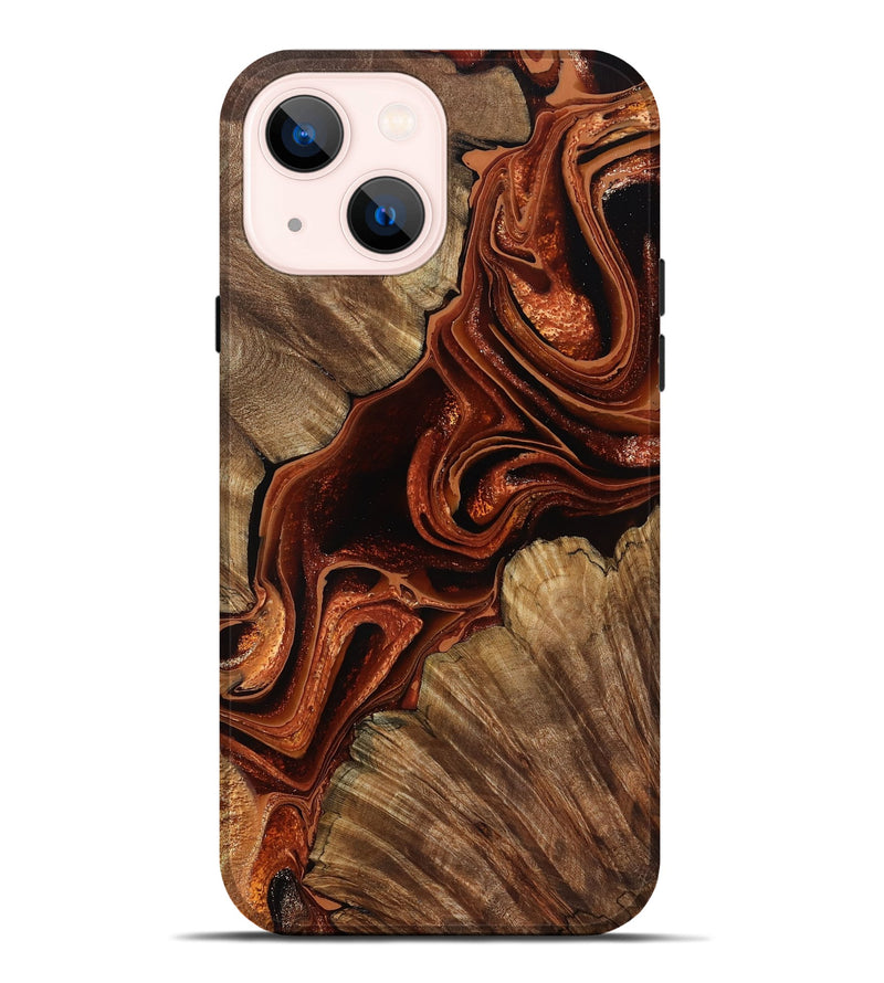 iPhone 14 Plus Wood Live Edge Phone Case - Melisa (Red, 799707)