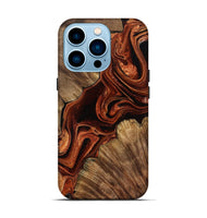 iPhone 14 Pro Wood Live Edge Phone Case - Melisa (Red, 799707)