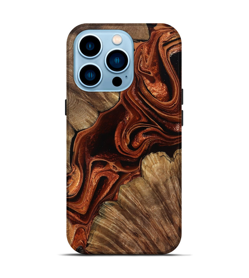 iPhone 14 Pro Wood Live Edge Phone Case - Melisa (Red, 799707)