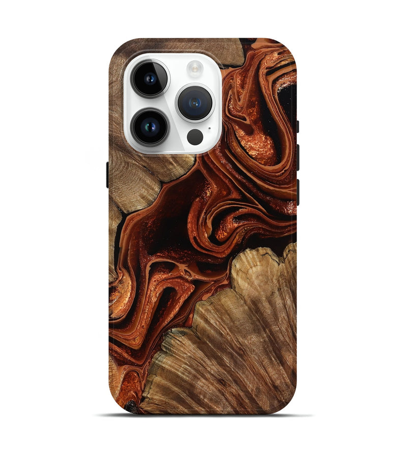 iPhone 15 Pro Wood Live Edge Phone Case - Melisa (Red, 799707)