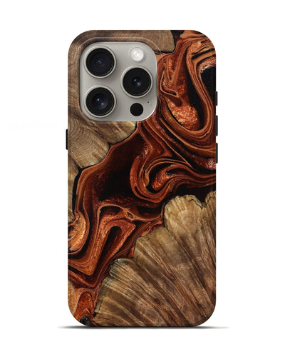 iPhone 16 Pro Wood Live Edge Phone Case - Melisa (Red, 799707)