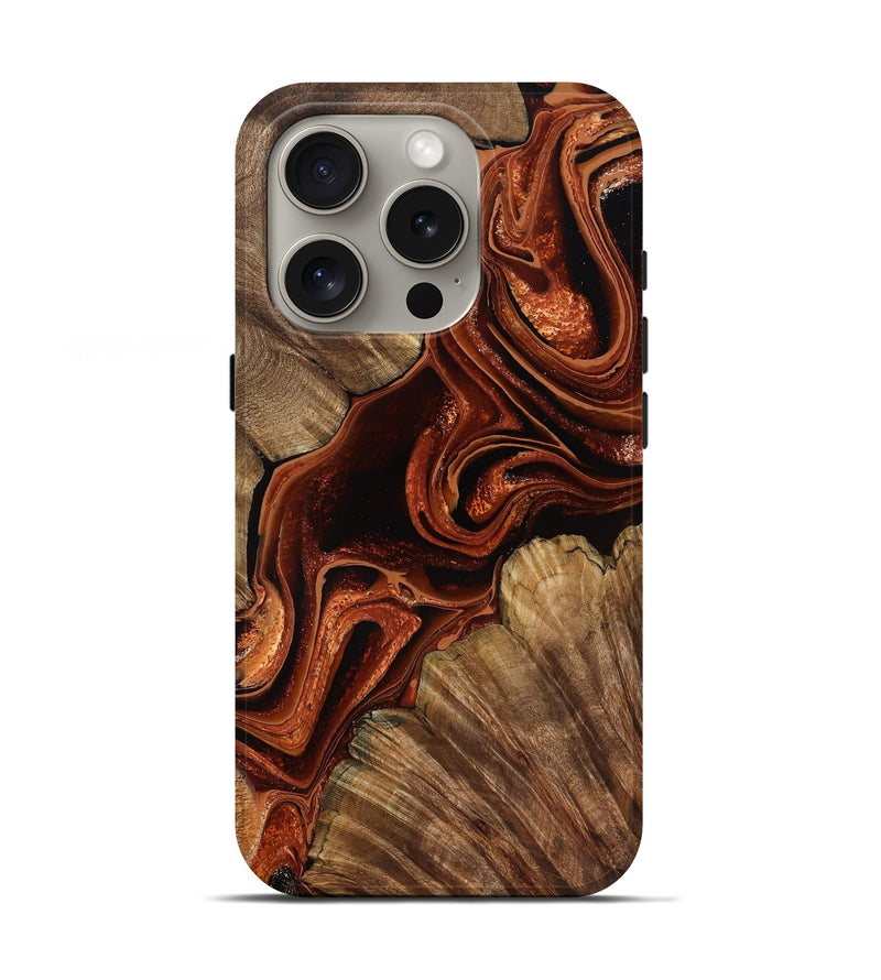 iPhone 16 Pro Wood Live Edge Phone Case - Melisa (Red, 799707)