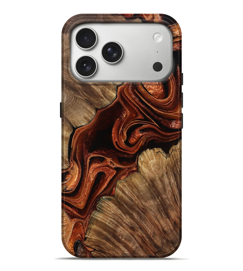 iPhone 17 Pro Max Wood Live Edge Phone Case - Melisa (Red, 799707)