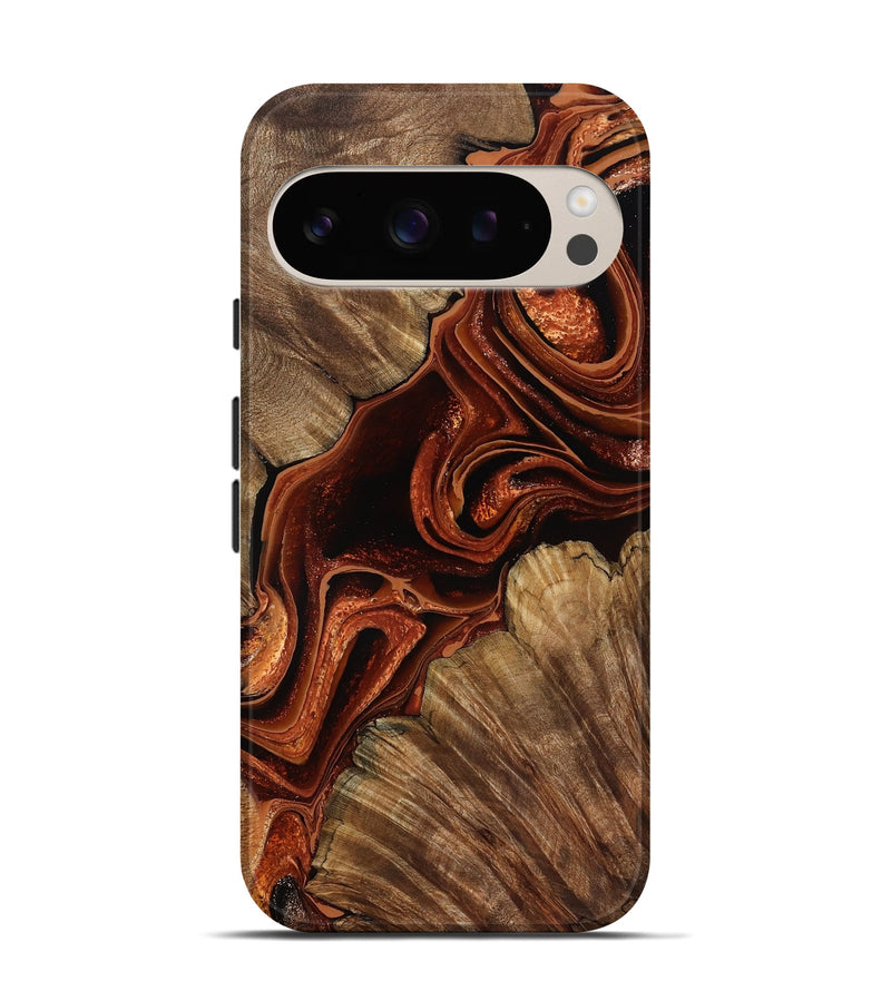 Pixel 9 Pro Wood Live Edge Phone Case - Melisa (Red, 799707)