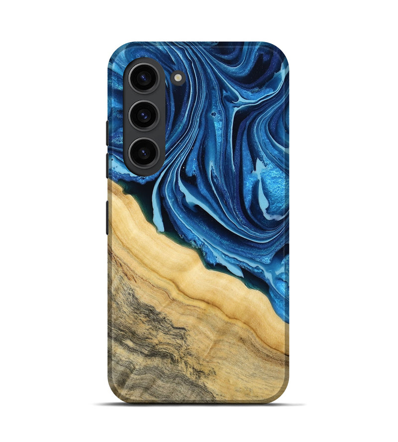 Galaxy S23 Wood Live Edge Phone Case - Allison (Blue, 799708)
