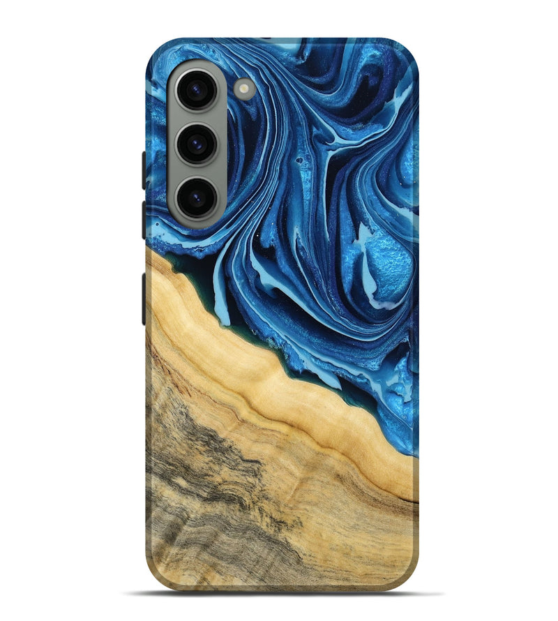 Galaxy S23 Plus Wood Live Edge Phone Case - Allison (Blue, 799708)