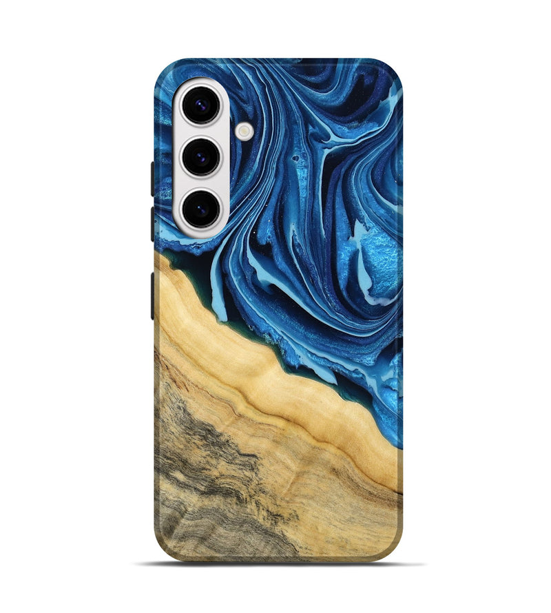 Galaxy S25 Wood Live Edge Phone Case - Allison (Blue, 799708)
