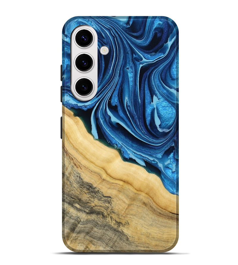 Galaxy S25 Plus Wood Live Edge Phone Case - Allison (Blue, 799708)