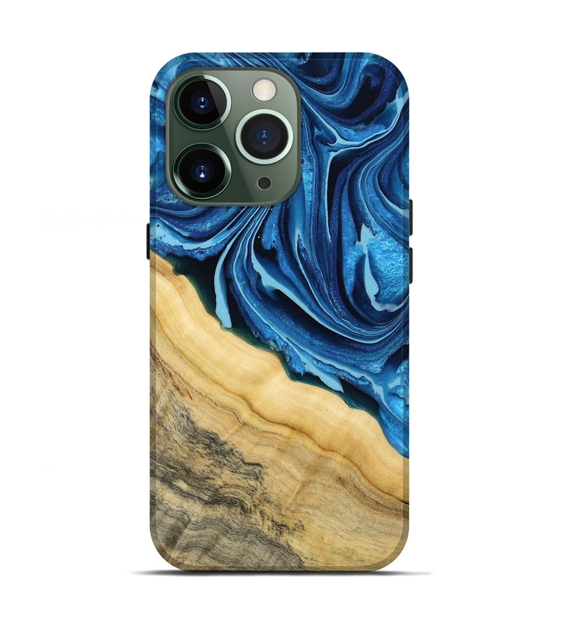 iPhone 13 Pro Wood Live Edge Phone Case - Allison (Blue, 799708)