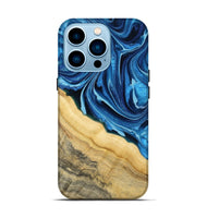iPhone 14 Pro Wood Live Edge Phone Case - Allison (Blue, 799708)