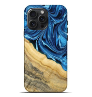 iPhone 16 Pro Max Wood Live Edge Phone Case - Allison (Blue, 799708)