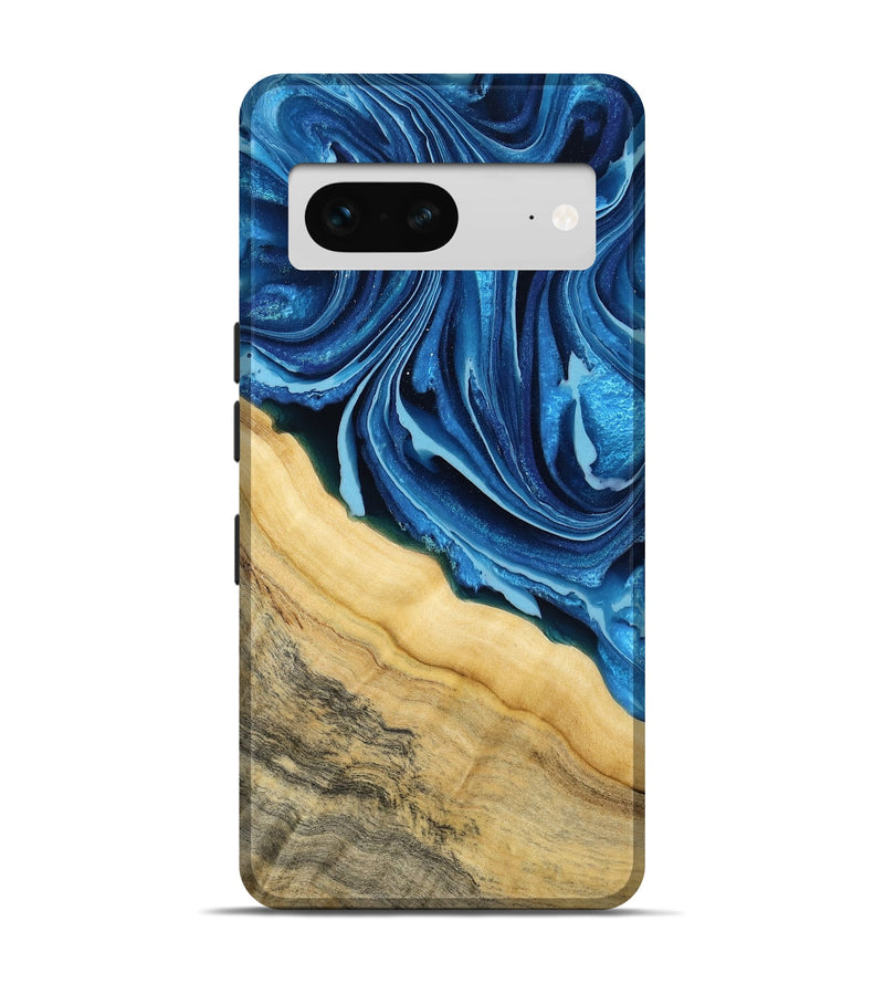 Pixel 7 Wood Live Edge Phone Case - Allison (Blue, 799708)