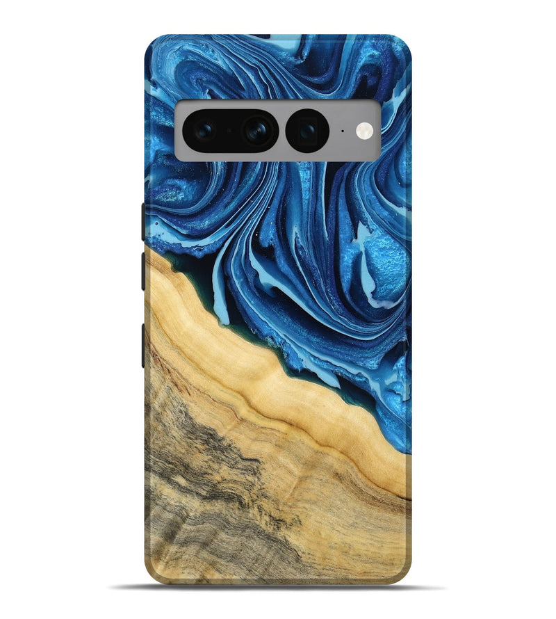 Pixel 7 Pro Wood Live Edge Phone Case - Allison (Blue, 799708)
