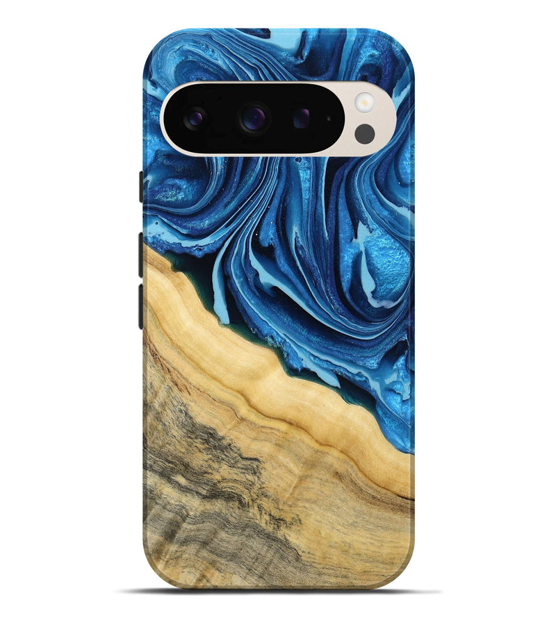 Pixel 9 Pro XL Wood Live Edge Phone Case - Allison (Blue, 799708)