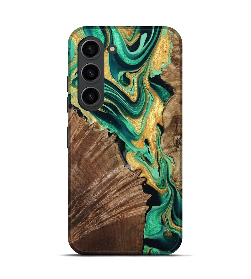 Galaxy S23 Wood Live Edge Phone Case - Dayana (Green, 799709)