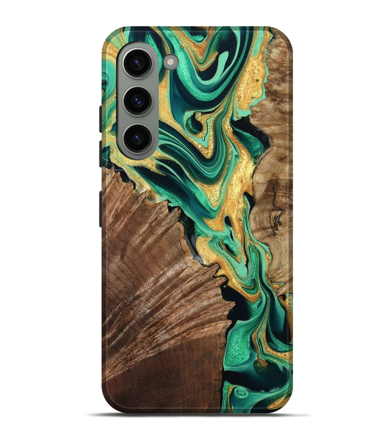 Galaxy S23 Plus Wood Live Edge Phone Case - Dayana (Green, 799709)