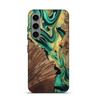 Galaxy S24 Wood Live Edge Phone Case - Dayana (Green, 799709)