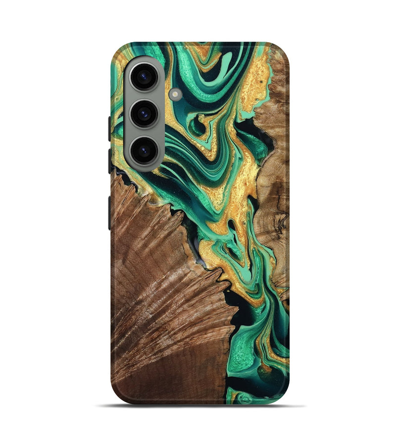 Galaxy S24 Wood Live Edge Phone Case - Dayana (Green, 799709)