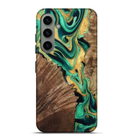 Galaxy S24 Plus Wood Live Edge Phone Case - Dayana (Green, 799709)