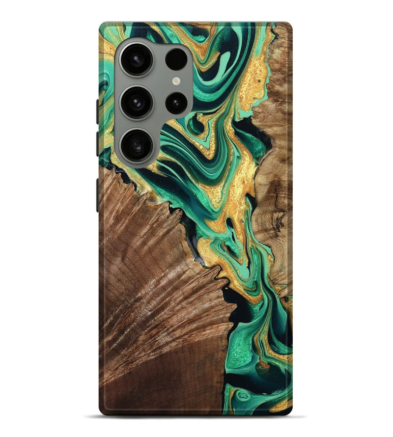 Galaxy S24 Ultra Wood Live Edge Phone Case - Dayana (Green, 799709)