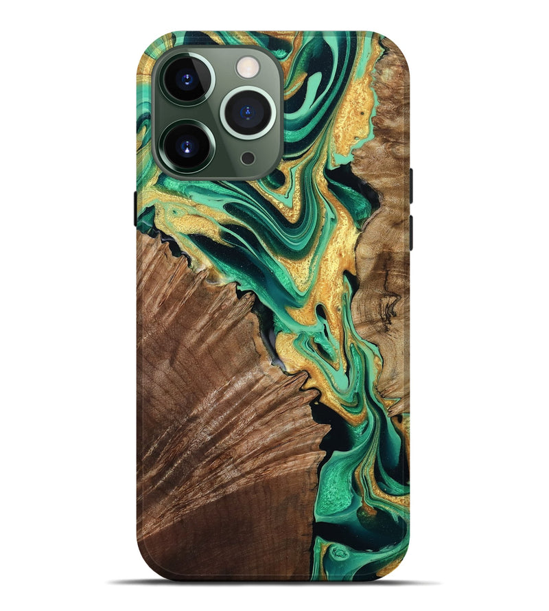 iPhone 13 Pro Max Wood Live Edge Phone Case - Dayana (Green, 799709)