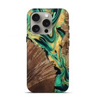 iPhone 16 Pro Wood Live Edge Phone Case - Dayana (Green, 799709)