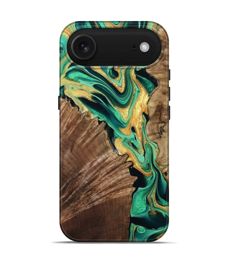 iPhone 17 Air Wood Live Edge Phone Case - Dayana (Green, 799709)