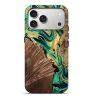 iPhone 17 Pro Max Wood Live Edge Phone Case - Dayana (Green, 799709)