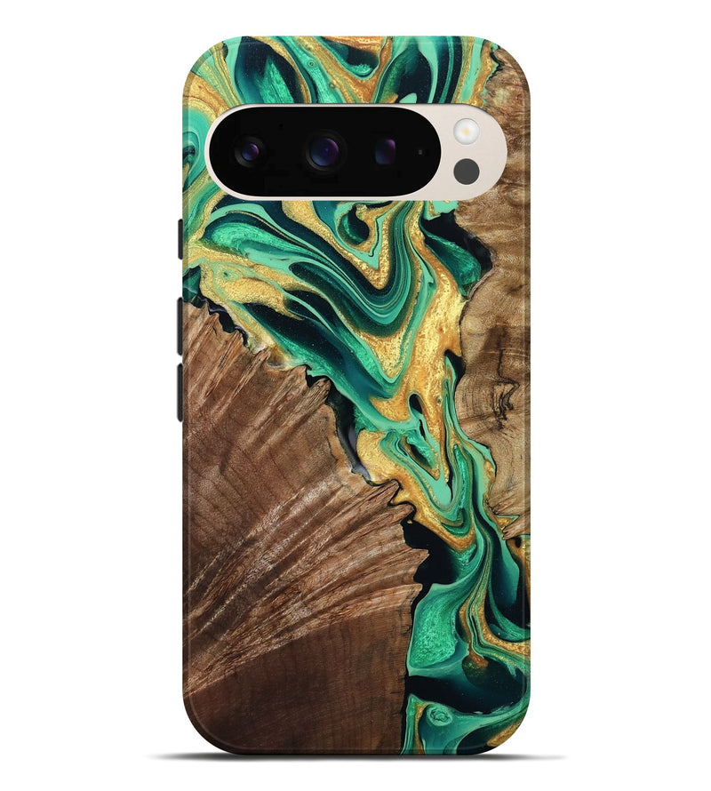 Pixel 10 Pro XL Wood Live Edge Phone Case - Dayana (Green, 799709)