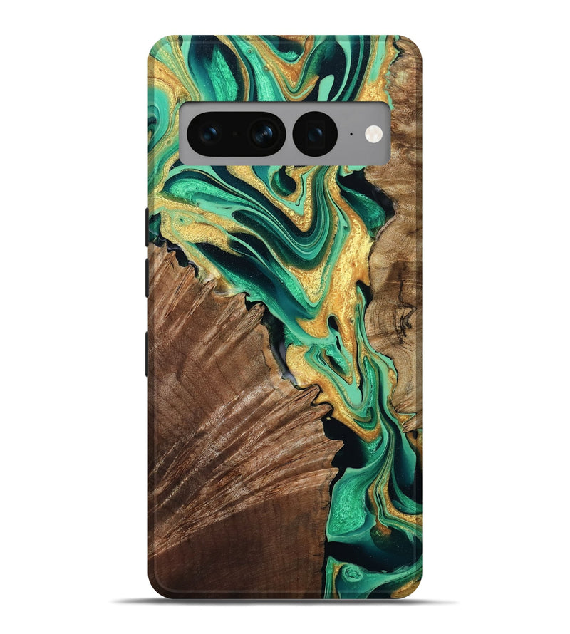 Pixel 7 Pro Wood Live Edge Phone Case - Dayana (Green, 799709)