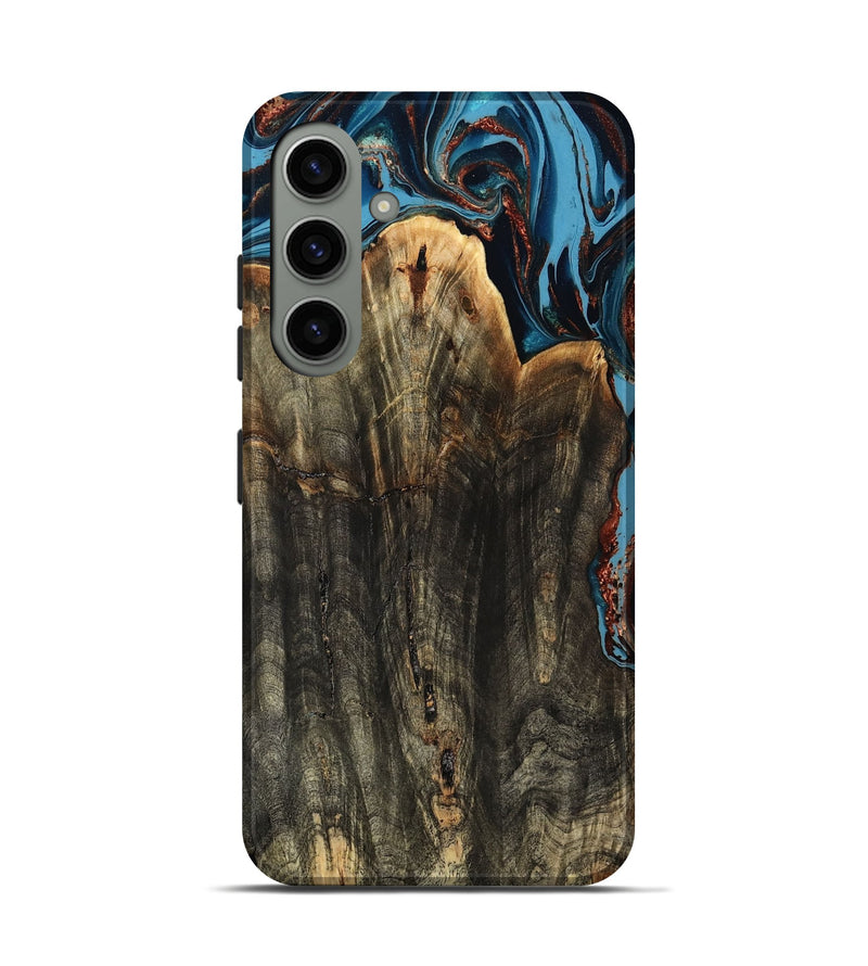 Galaxy S24 Wood Live Edge Phone Case - Jasmin (Teal & Gold, 799710)
