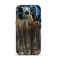 iPhone 13 Pro Wood Live Edge Phone Case - Jasmin (Teal & Gold, 799710)